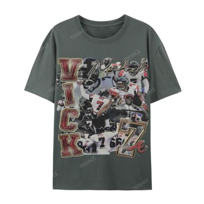 Casual Short Sleeve T-Shirt Mike Vick Falcons Tee