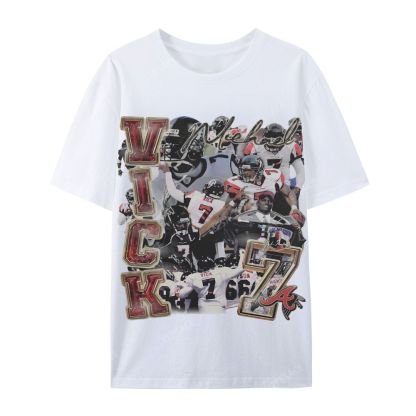 Casual Short Sleeve T-Shirt Mike Vick Falcons Tee