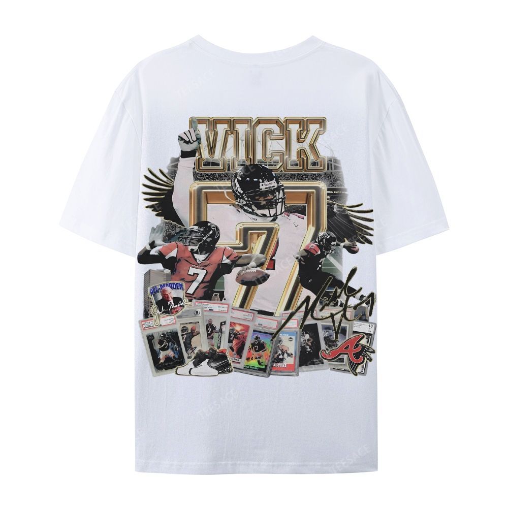 Casual Short Sleeve T-Shirt Mike Vick Falcons Tee