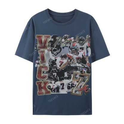 Casual Short Sleeve T-Shirt Mike Vick Falcons Tee