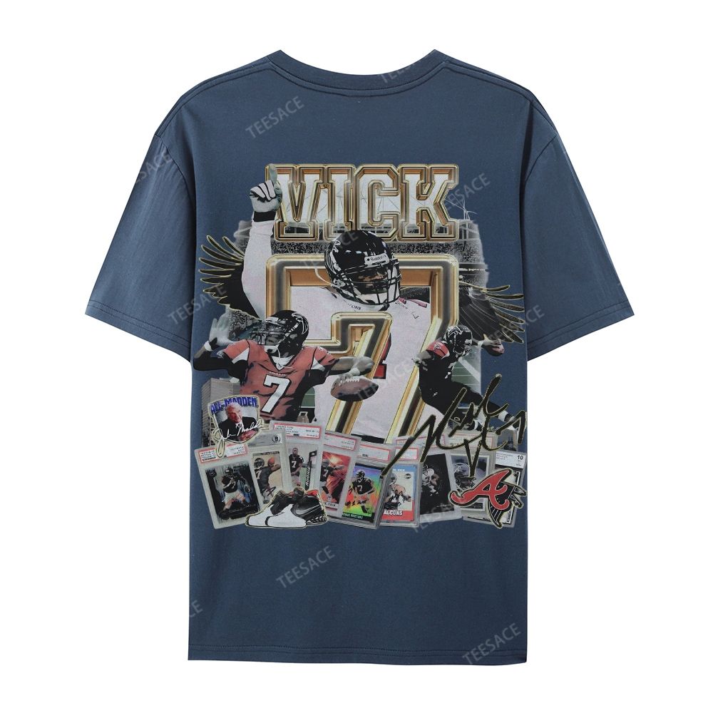 Casual Short Sleeve T-Shirt Mike Vick Falcons Tee