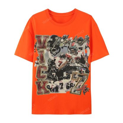 Casual Short Sleeve T-Shirt Mike Vick Falcons Tee