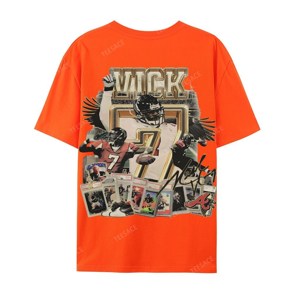 Casual Short Sleeve T-Shirt Mike Vick Falcons Tee