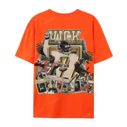 Casual Short Sleeve T-Shirt Mike Vick Falcons Tee