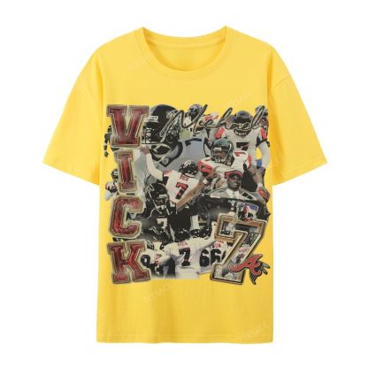 Casual Short Sleeve T-Shirt Mike Vick Falcons Tee