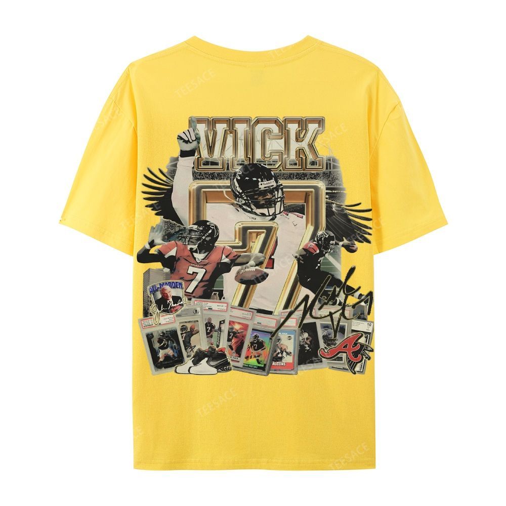 Casual Short Sleeve T-Shirt Mike Vick Falcons Tee