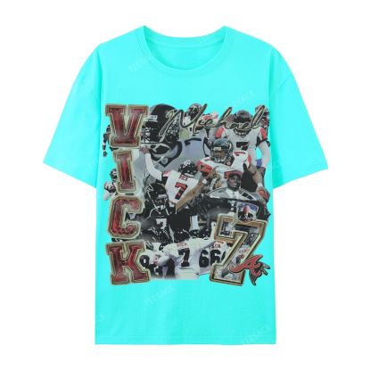 Casual Short Sleeve T-Shirt Mike Vick Falcons Tee