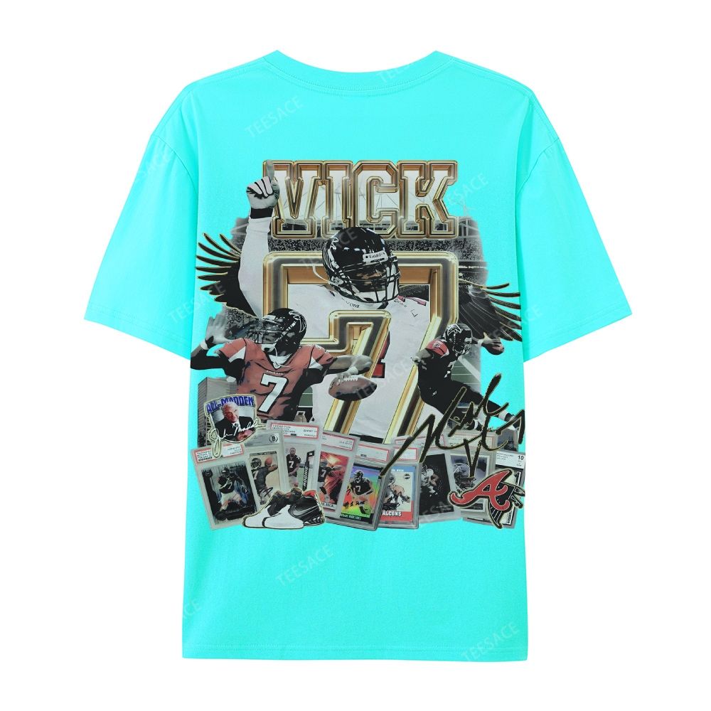 Casual Short Sleeve T-Shirt Mike Vick Falcons Tee