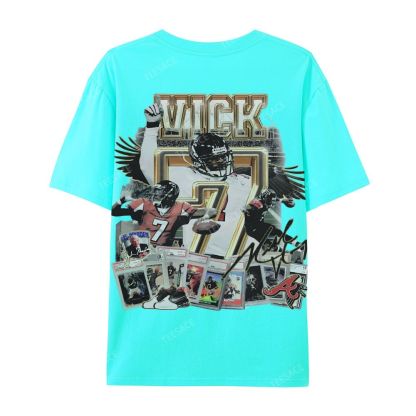 Casual Short Sleeve T-Shirt Mike Vick Falcons Tee