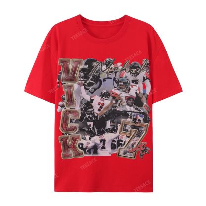 Casual Short Sleeve T-Shirt Mike Vick Falcons Tee