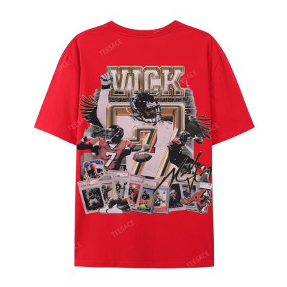 Casual Short Sleeve T-Shirt Mike Vick Falcons Tee