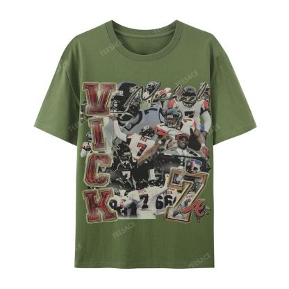 Casual Short Sleeve T-Shirt Mike Vick Falcons Tee