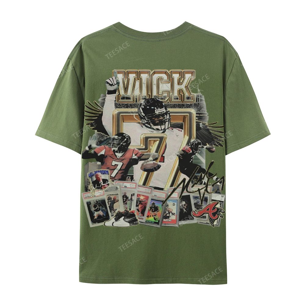 Casual Short Sleeve T-Shirt Mike Vick Falcons Tee