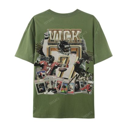 Casual Short Sleeve T-Shirt Mike Vick Falcons Tee