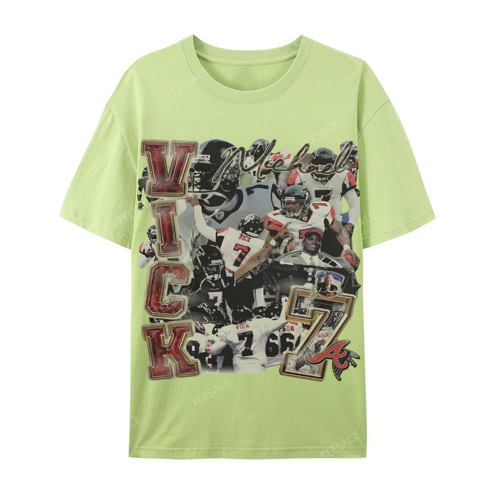 Casual Short Sleeve T-Shirt Mike Vick Falcons Tee