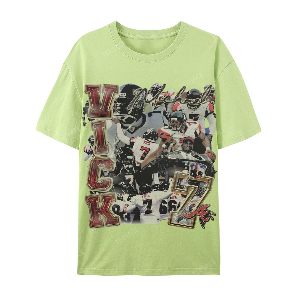 Casual Short Sleeve T-Shirt Mike Vick Falcons Tee