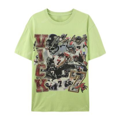 Casual Short Sleeve T-Shirt Mike Vick Falcons Tee