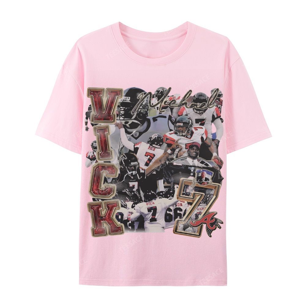 Casual Short Sleeve T-Shirt Mike Vick Falcons Tee