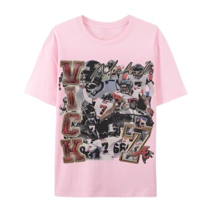 Casual Short Sleeve T-Shirt Mike Vick Falcons Tee