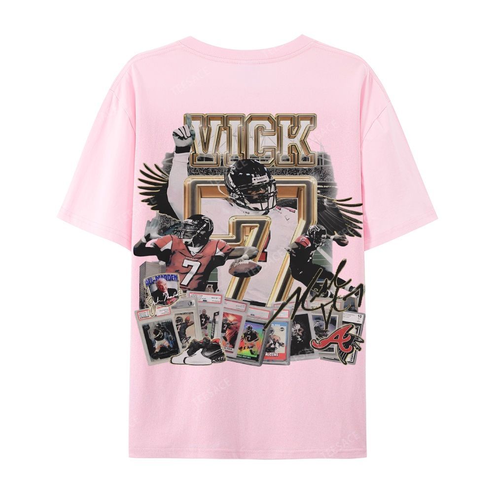 Casual Short Sleeve T-Shirt Mike Vick Falcons Tee