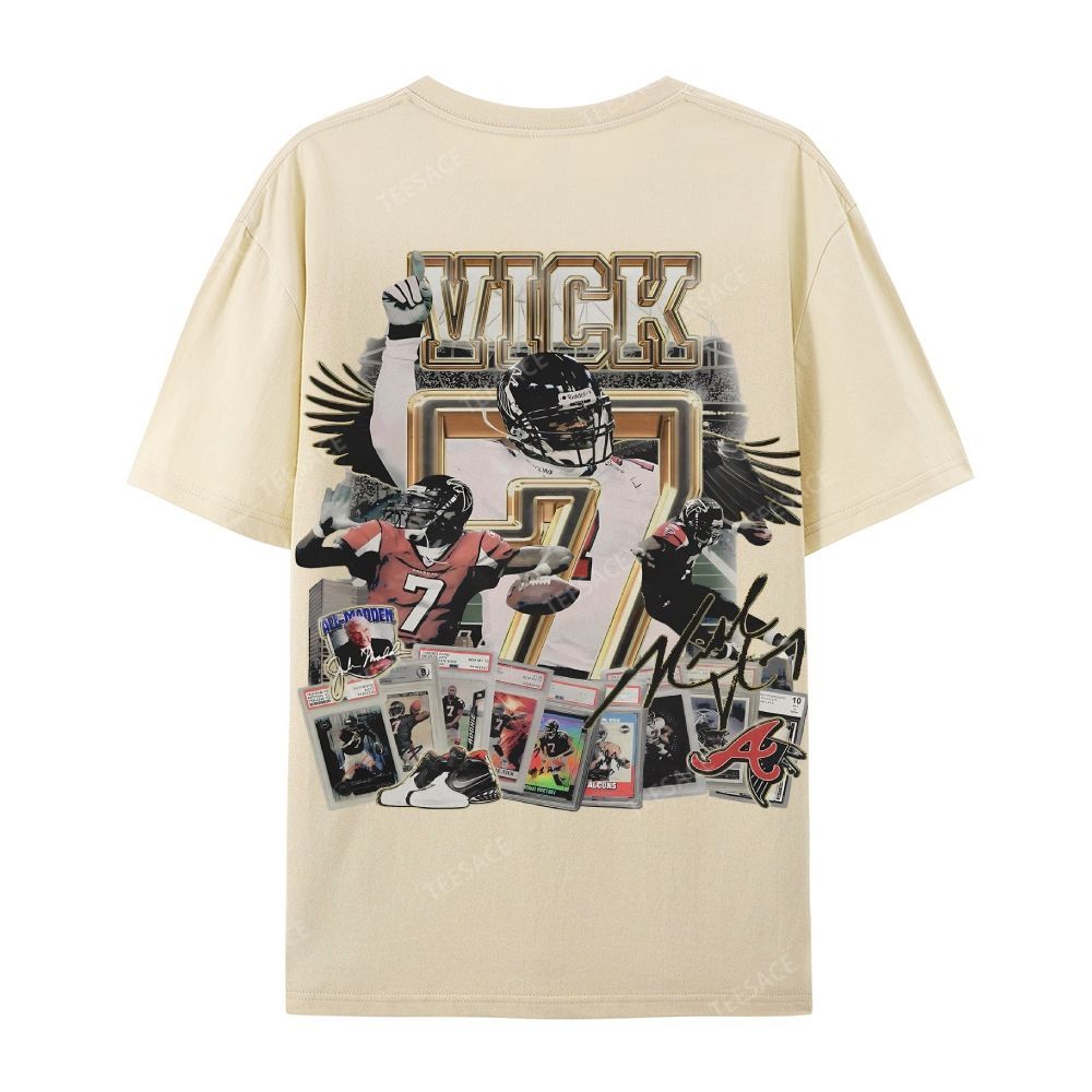 Casual Short Sleeve T-Shirt Mike Vick Falcons Tee