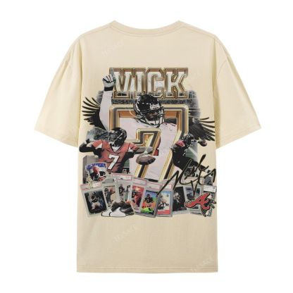 Casual Short Sleeve T-Shirt Mike Vick Falcons Tee