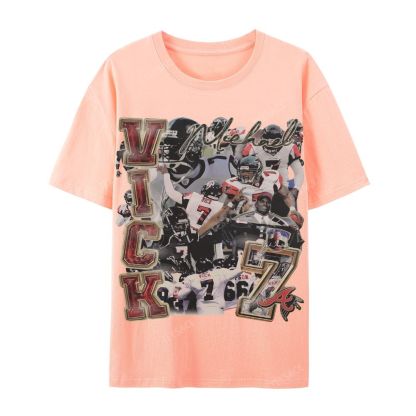 Casual Short Sleeve T-Shirt Mike Vick Falcons Tee