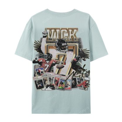 Casual Short Sleeve T-Shirt Mike Vick Falcons Tee