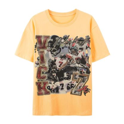 Casual Short Sleeve T-Shirt Mike Vick Falcons Tee