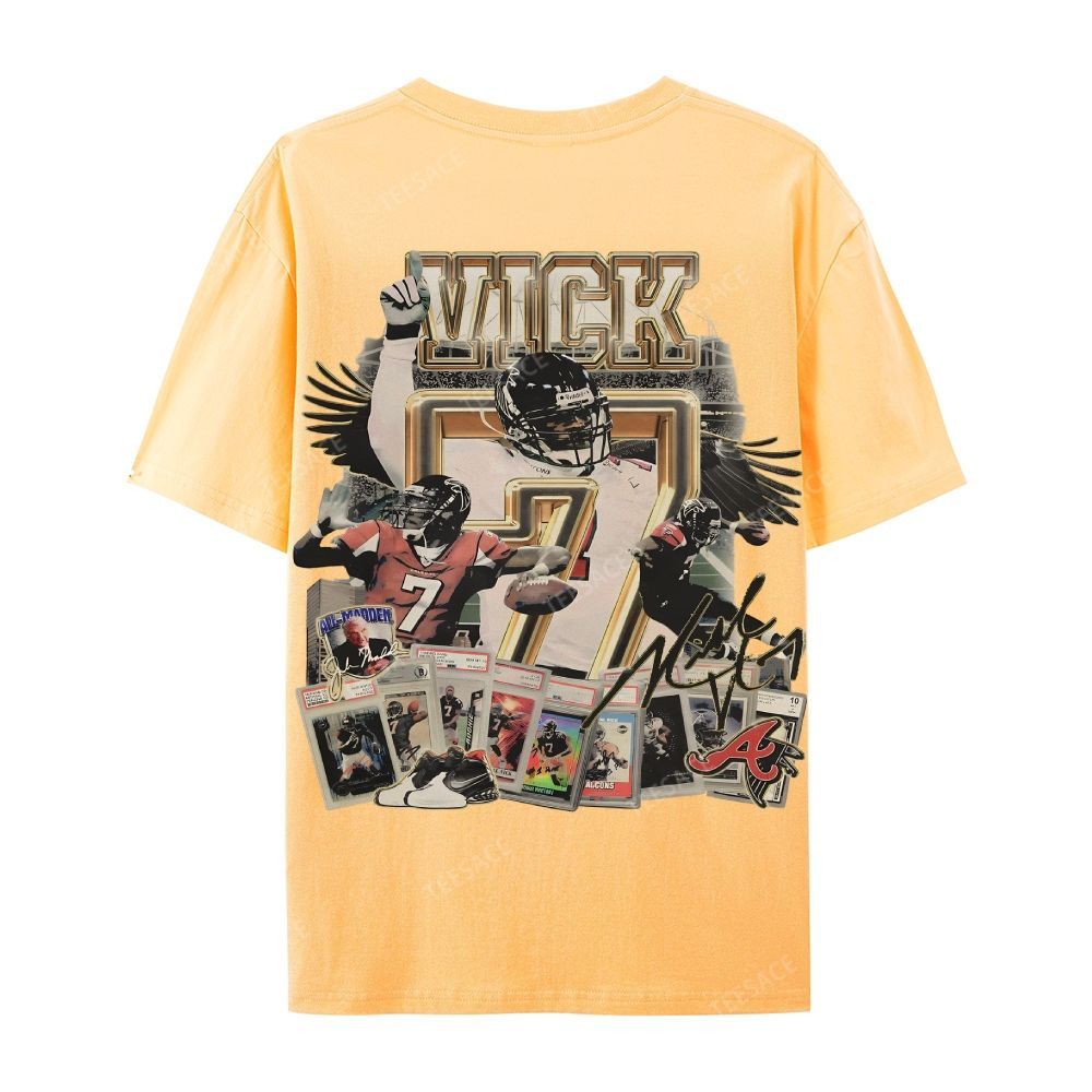 Casual Short Sleeve T-Shirt Mike Vick Falcons Tee