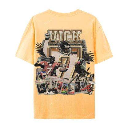 Casual Short Sleeve T-Shirt Mike Vick Falcons Tee