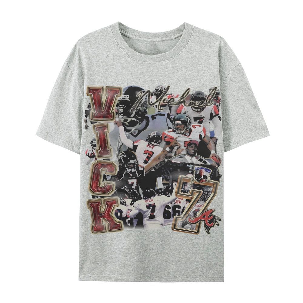 Casual Short Sleeve T-Shirt Mike Vick Falcons Tee