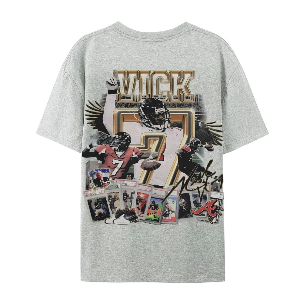 Casual Short Sleeve T-Shirt Mike Vick Falcons Tee