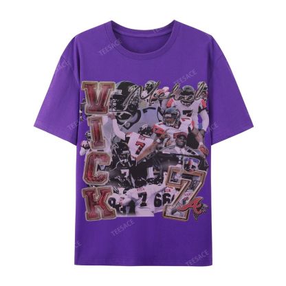 Casual Short Sleeve T-Shirt Mike Vick Falcons Tee