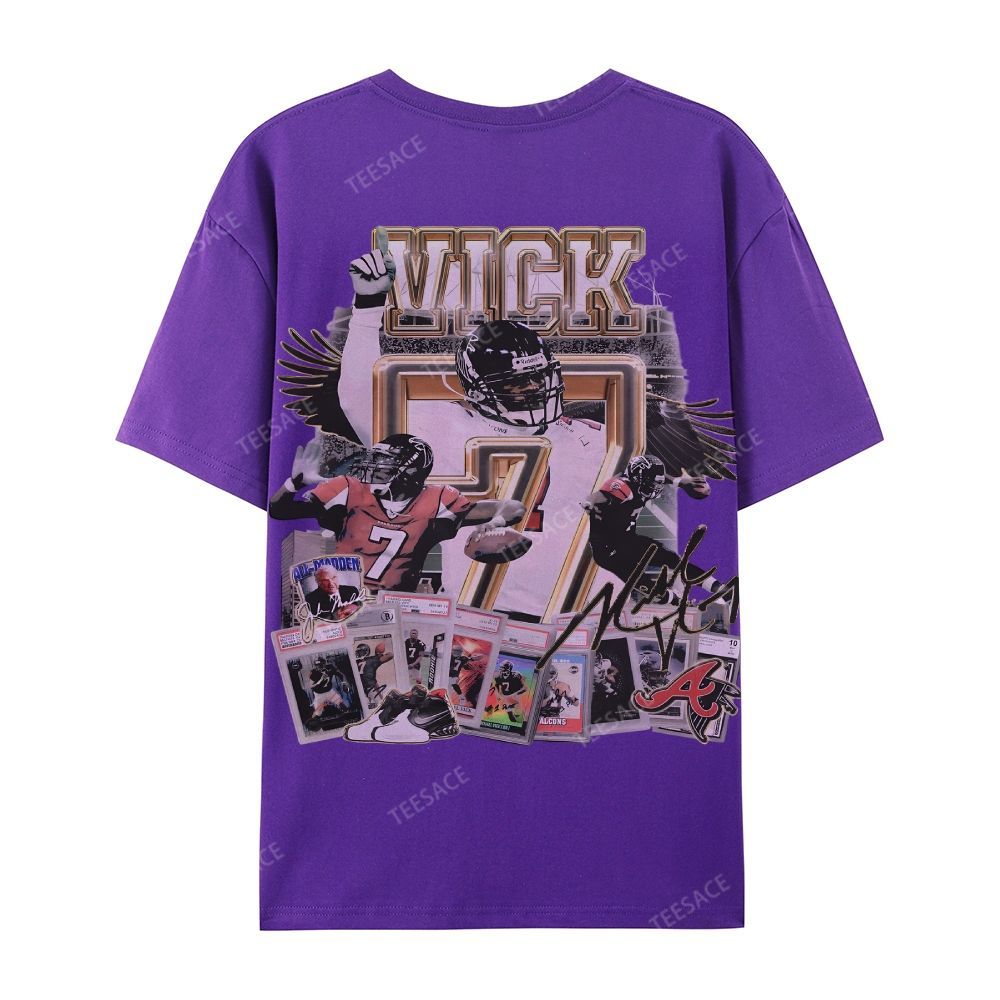 Casual Short Sleeve T-Shirt Mike Vick Falcons Tee