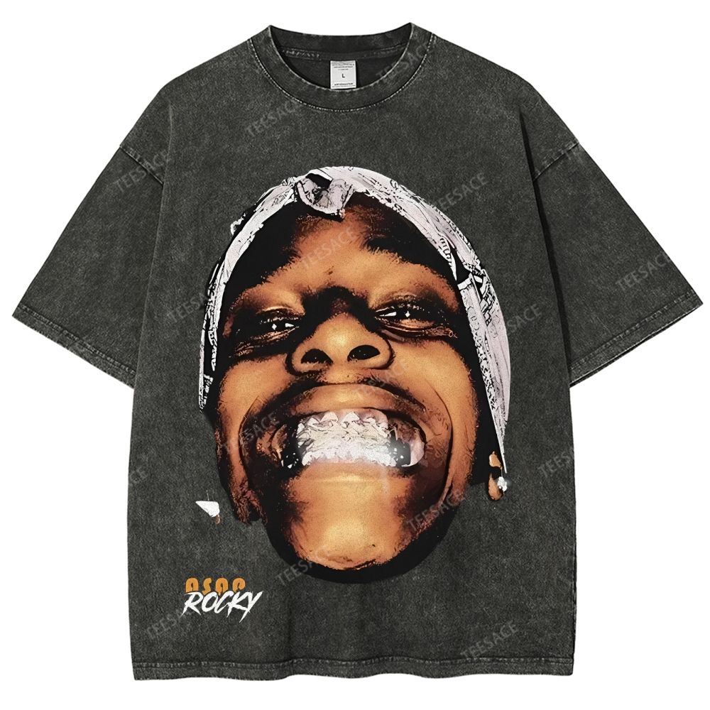 Unisex-Adult Ultra Cotton Washed T-Shirt Graphic  ASAP ROCKY TEE