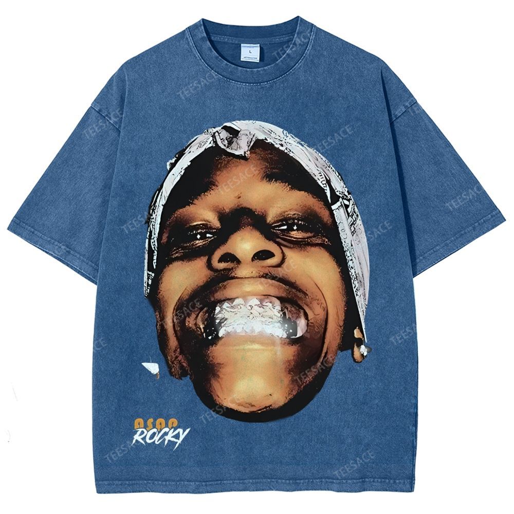 Unisex-Adult Ultra Cotton Washed T-Shirt Graphic  ASAP ROCKY TEE