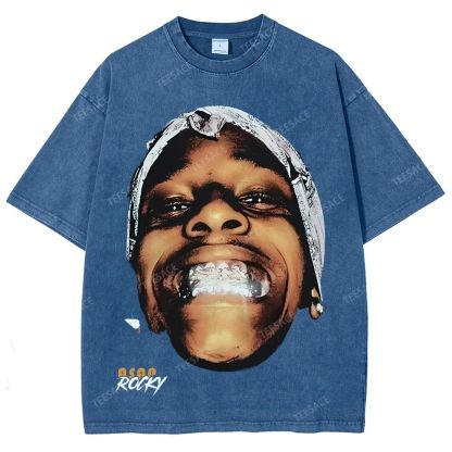 Unisex-Adult Ultra Cotton Washed T-Shirt Graphic  ASAP ROCKY TEE