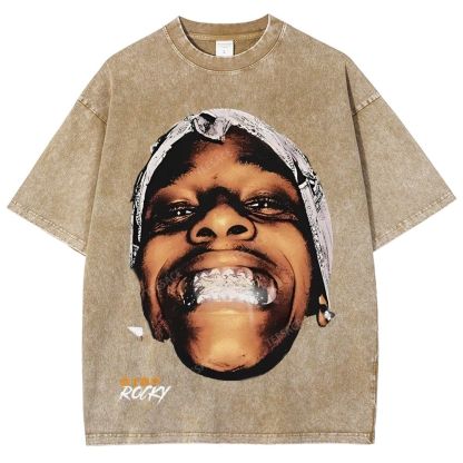 Unisex-Adult Ultra Cotton Washed T-Shirt Graphic  ASAP ROCKY TEE