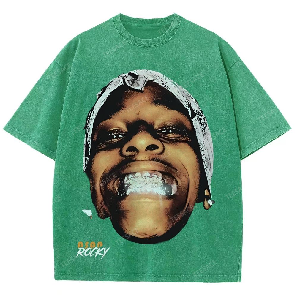 Unisex-Adult Ultra Cotton Washed T-Shirt Graphic  ASAP ROCKY TEE