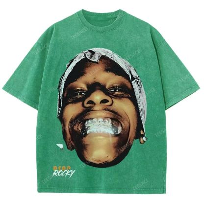 Unisex-Adult Ultra Cotton Washed T-Shirt Graphic  ASAP ROCKY TEE