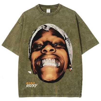 Unisex-Adult Ultra Cotton Washed T-Shirt Graphic  ASAP ROCKY TEE