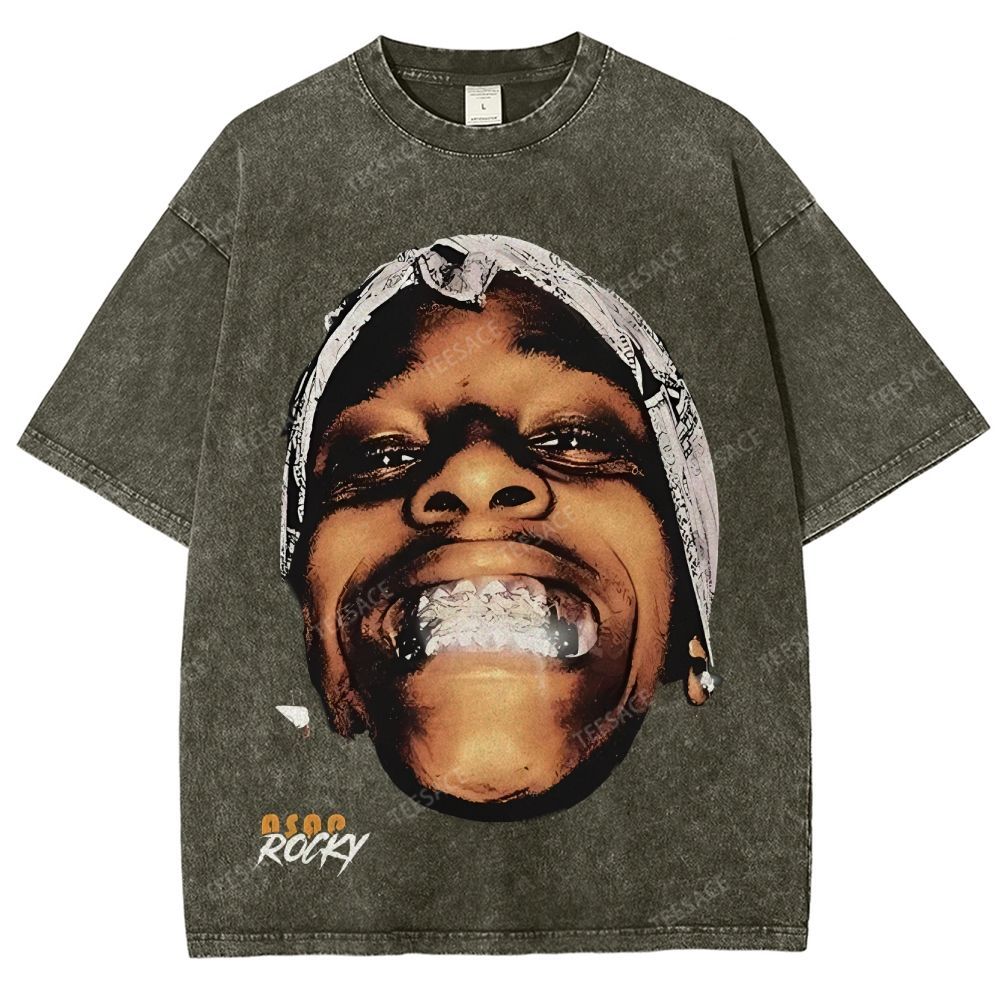 Unisex-Adult Ultra Cotton Washed T-Shirt Graphic  ASAP ROCKY TEE