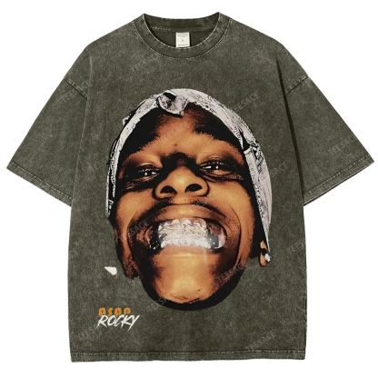 Unisex-Adult Ultra Cotton Washed T-Shirt Graphic  ASAP ROCKY TEE