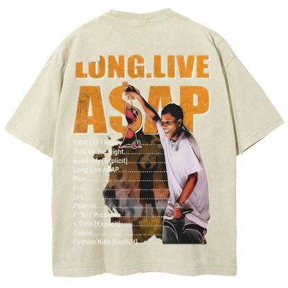 Unisex-Adult Ultra Cotton Washed T-Shirt Graphic  ASAP ROCKY TEE
