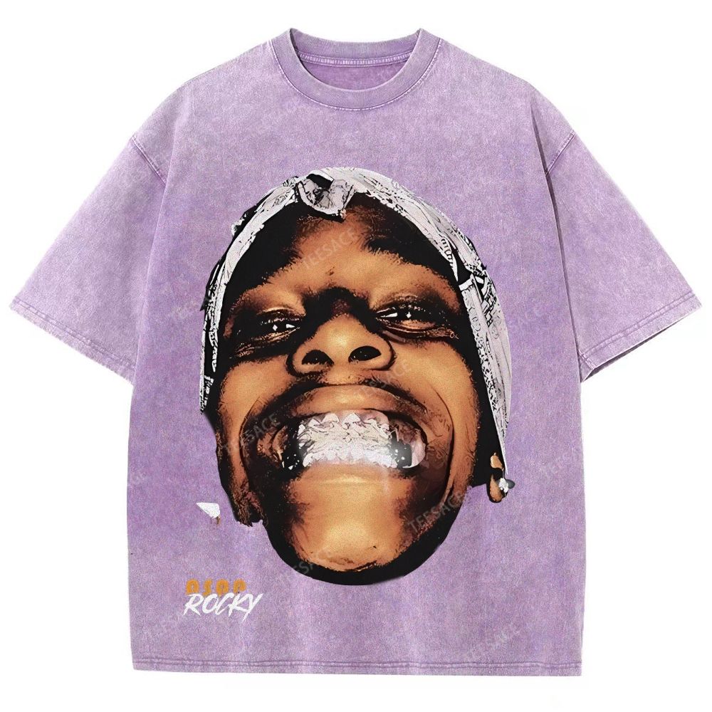 Unisex-Adult Ultra Cotton Washed T-Shirt Graphic  ASAP ROCKY TEE