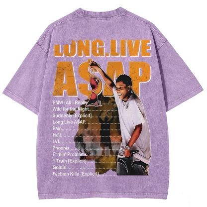 Unisex-Adult Ultra Cotton Washed T-Shirt Graphic  ASAP ROCKY TEE