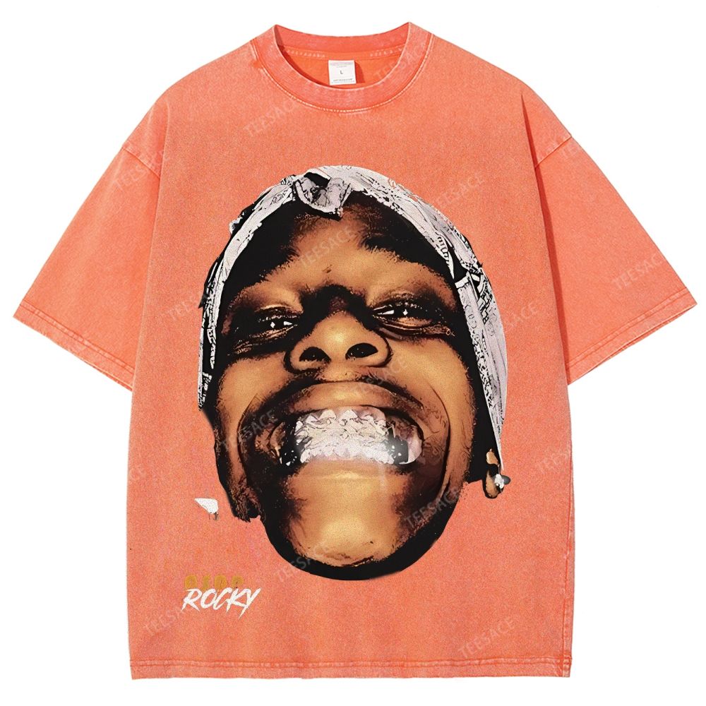 Unisex-Adult Ultra Cotton Washed T-Shirt Graphic  ASAP ROCKY TEE