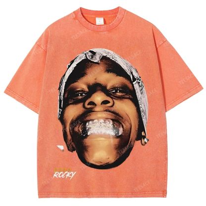 Unisex-Adult Ultra Cotton Washed T-Shirt Graphic  ASAP ROCKY TEE