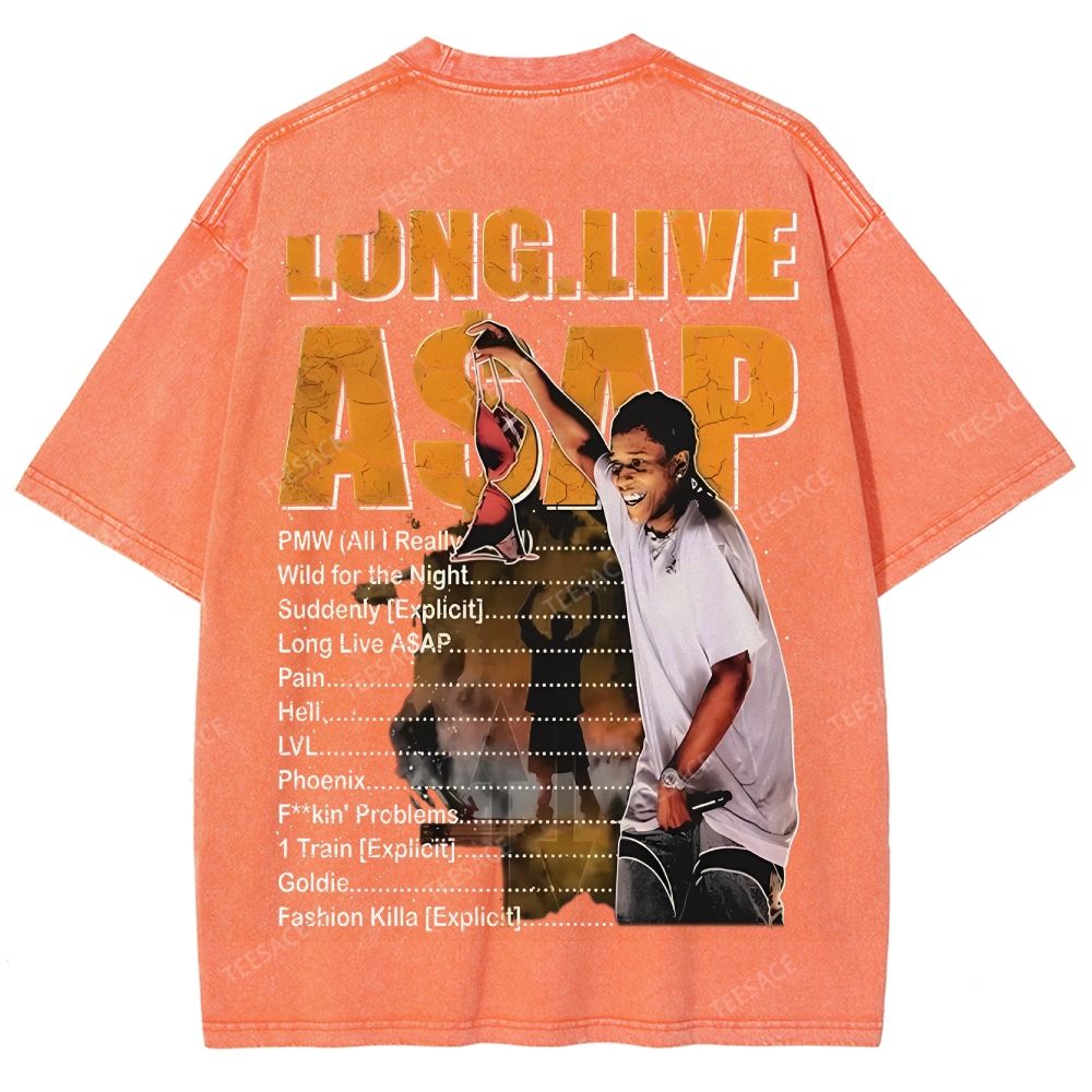 Unisex-Adult Ultra Cotton Washed T-Shirt Graphic  ASAP ROCKY TEE